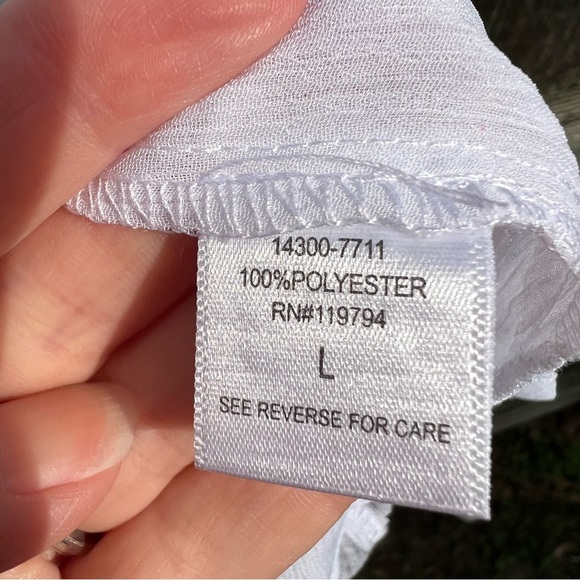 One World White and Grey Sheer Layered Top - Picture 6 of 7